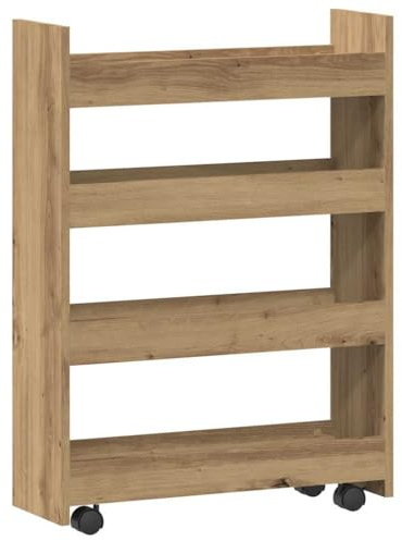 vidaXL Carrello Stretto a 4 Livelli Rovere Artigianale in Truciolato