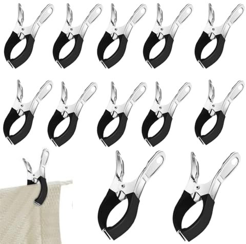 12 abrazaderas de sujeción para cubierta de piscina, abrazadera de resorte de gran envergadura, pinzas de metal para piscinas sobre el suelo, abrazaderas de resorte con fuerte fuerza de sujeción para