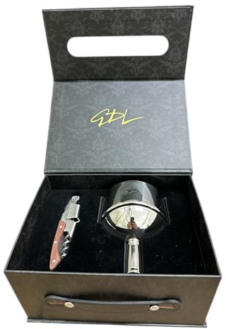 Décanteur à Vin avec Aérateur et Filtre en Acier Inox + Tire-bouchon Professionnel avec Coupe-capsule pour Sommeliers et Passionnés de Vin