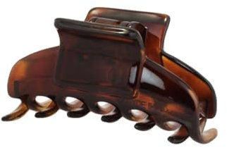 Righe e Pois Pince à cheveux semi-ovale en ABS plastique marron tortue de 6 cm, pince à cheveux française, pince à cheveux bien lissée, lot de 1 clip de cheveux