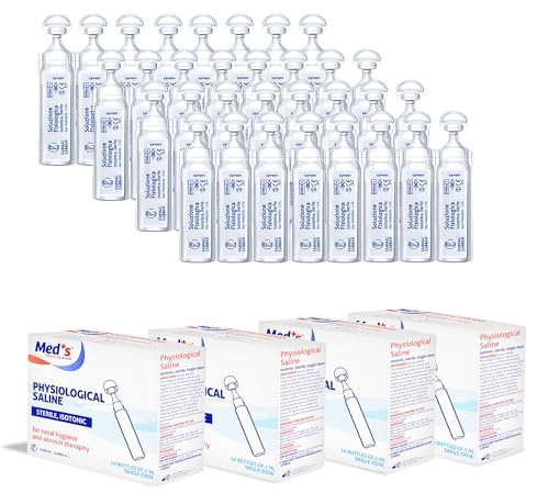 MED+S – 40 Einzeldosen x 2 ml – nacl 0 9 kochsalzlösung zum inhalieren lösung – Sterile isotonische kochsalzlösung baby -inhalationslösung für vernebler - Nasenspülung und Inhalation