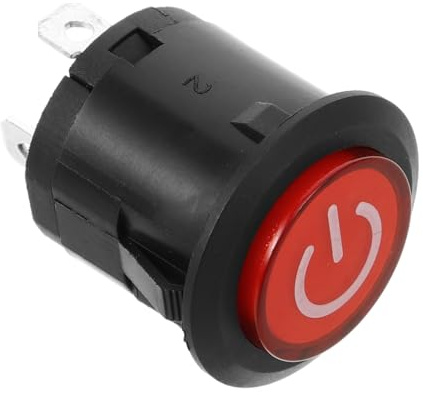 SOPOTUTU Pulsante di avvio per giocattoli elettrici accessori per moto elettrica accessori veicolo elettrico interruttore veicolo elettrico giocattolo elettrico interruttore metallo rosso