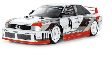 Tamiya 47511 1:10 RC Audi 90 Quattro Racing lackerad TT-02 – fjärrstyrd bil, fordon, modelltillverkning, montering, hobby, RC byggsats