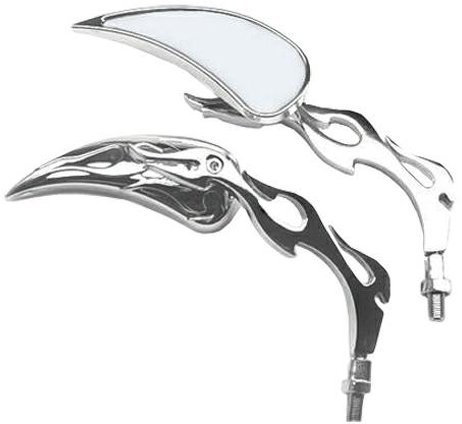 A-Pro A Miroir Paire de Guidon Moto Custom M10 + Adaptateur M8 Chrome Chrome DX + SX