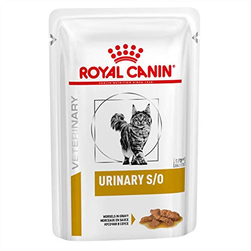 Royal Canin Veterinary Urinary S/O | 12 x 85 g | Diät-Alleinfuttermittel für Katzen | Zur Auflösung von Struvitsteinen | Niedriger RSS-Wert | Schmackhafte Häppchen in Soße