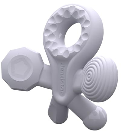 Dentistar® Hugstar – Gioco neonato per bambini dai 3 mesi d'età – Gioco dentizione e massaggiagengive in silicone – Gioco per dentizione neonati dotato di 5 strutture – Lilla