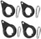 Anovo Fahnenmastringe, 3,2 cm, Aluminiumlegierung, um 360 ° drehbar, Anti-Wrap-Flaggenmontage, drehende Ring-Clips für Fahnenmast mit 2,5 - 3,2 cm Durchmesser (3,2 cm, 4 Stück, schwarz)