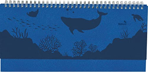 Tisch-Querkalender Nature Line Ocean 2024 - Tisch-Kalender - Büro-Kalender quer 29,7x13,5 cm - 1 Woche 2 Seiten - Umwelt-Kalender - mit Hardcover