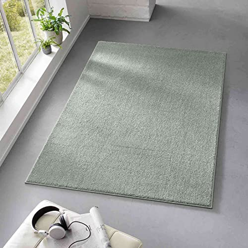 Taracarpet Teppich Kurzflor weicher Designer Uni Bodenbelag Madrid fürs Wohnzimmer, Kinderzimmer, Schlafzimmer und die Küche geeignet Mint Grün 280x380 cm