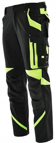 KEILOR Pantalon de Travail Flexible pour Homme avec Poches pour genouillères, Durable et Confortable, idéal pour Les travaux Lourds, Pantalon de Travail pour Homme (Neo, 50)
