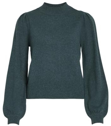 Vila Blusa de Manga Larga para Mujer, Cuello Alto, Pino Ponderosa, L