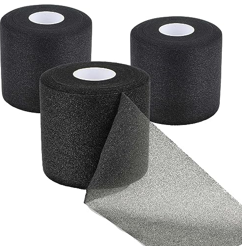 Kinesiotape 3 Rollos 7 cm X 27 m, Cinta Kinesiologica, Cintas Kinesiologicas, Kinesio+Tape, Cinta Deportiva Elástica Terapéutica Para Hombros, Rodilla, Codo, Alivio Del Dolor, Sin Látex (Negro 81m)