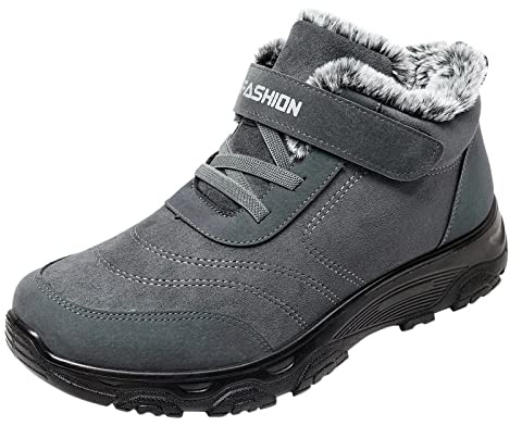 IQYU Zapatillas deportivas para hombre, cálidas botas de invierno, gimnasio, antideslizantes, ligeras, impermeables, terapéuticas para diabéticos, zapatos descalzos al aire libre, otoño e invierno,