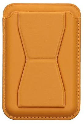 kwmobile Tarjetero Adhesivo para Movil - Porta Tarjetas de Cuero Sintético con Función de Soporte para Smartphone