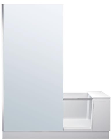 Baignoire Duravit Shower + Bath avec porte, version en niche, verre à gauche, DuroCast® Plus, blanc mat, 700454000000000, 700454000000000