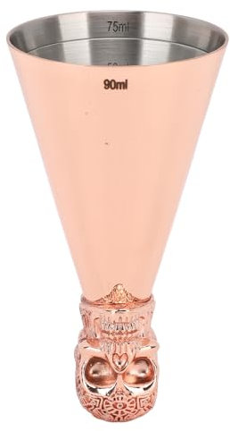 Jigger per Barman, Misurino per Cocktail in Acciaio Inossidabile con Teschio Giapponese, Jigger per Cocktail con Misure Interne per Bar di Casa, 2,4 X 4,3 Pollici (Tipo 2)