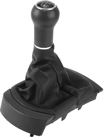TUCKBOLD 5 Speed Manual Gear Shifter Knob with Cover for SEAT Ibiza | Front Gearbox Stick Shifter Lever Knob Black Plastic Faux Leather 1 Pcs