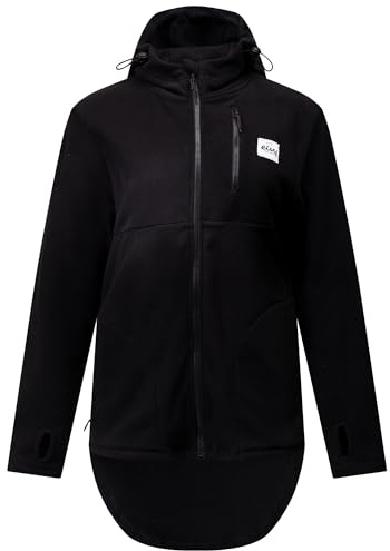 Eivy Damen Techlight Ziphood Fleece Jacke, Schwarz, S EU