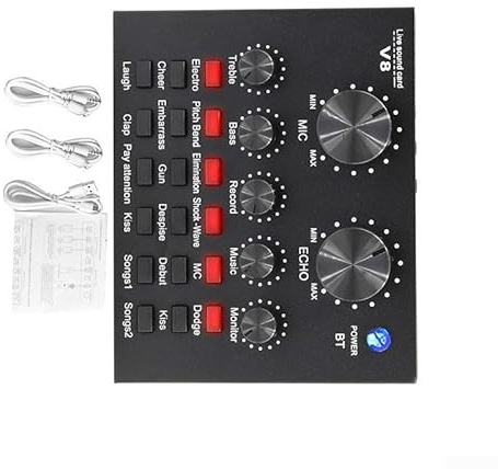 Tarjeta de sonido V8 para una experiencia de audio mejorada compatible con computadoras y teléfonos móviles