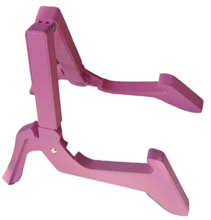 Luwecf Soporte de Guitarra a Marco Plegable Antideslizante Accesorio para Bajo Ukulele Mandolina Estante de Suelo Portátil Adecuado para Casa Concierto Aula, Rosa