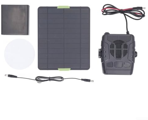 20 W solpanelvärmare, kycklinghus växthusvärmare med batterifack och USB-portar för 5 V enhetsladdning bilstuga och husdjurshus