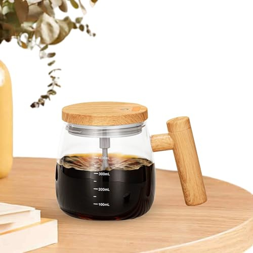Självrörande kaffemugg – 400 ml elektrisk höghastighet, blandkopp, mångsidig dryckesblandare | kaffe te varm choklad mjölk dryck mugg med bekvämt handtag hemmakontor företag användning