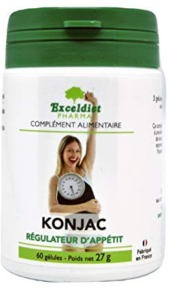 Konjac | Glucomannane 4700 mg par Jour | Aide Minceur |Effet Satiété | 60 gélules | Fabriqué en France