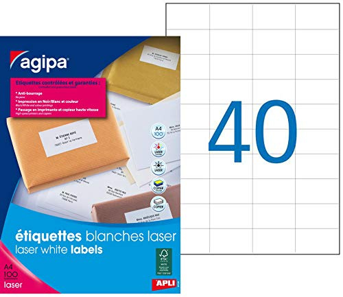 Apli agipa - Etiquetas para direcciones (52,5 x 29,7 mm, Color Blanco)