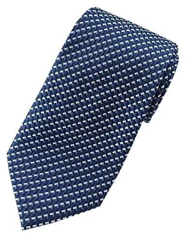 Towergem Extra lång slips mikrofiber herr vävd jacquard geometrisk handgjord XL slips 160 cm, marinblå, XL