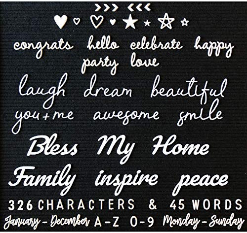 Brieftafel Buchstaben und Wörter für wechselbare Brieftafeln weiß