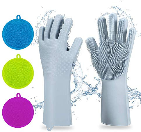 1 par Guante de silicona para fregar platos con Lavador de Lavado resistentes al calor