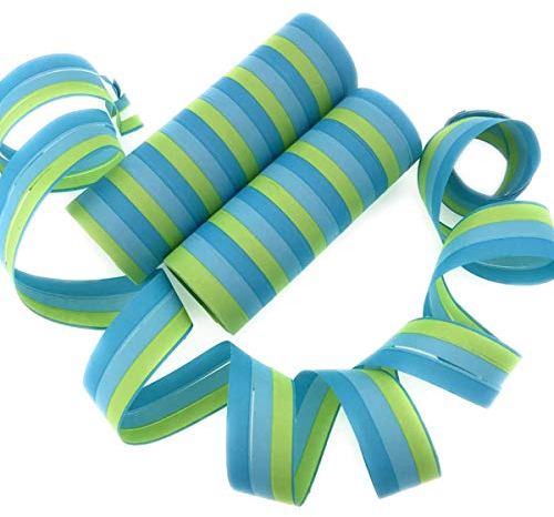 Neu 2019: 36 Luftschlangen * BLAU - HELLBLAU - GRÜN * als Deko für It's-a-Boy-Party und den Jungen Kindergeburtstag | 2 Rollen mit je 18 Schlangen in 3 Blautönen | Tischdeko 1. Baby