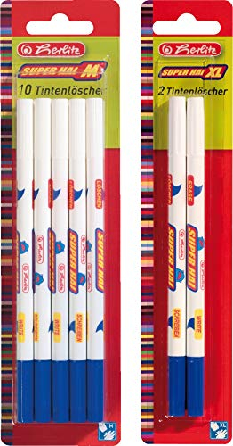 Herlitz Tintenlöscher Superhai, Strichstärke M, 10 Stück + 2 Stück XL Limited Set