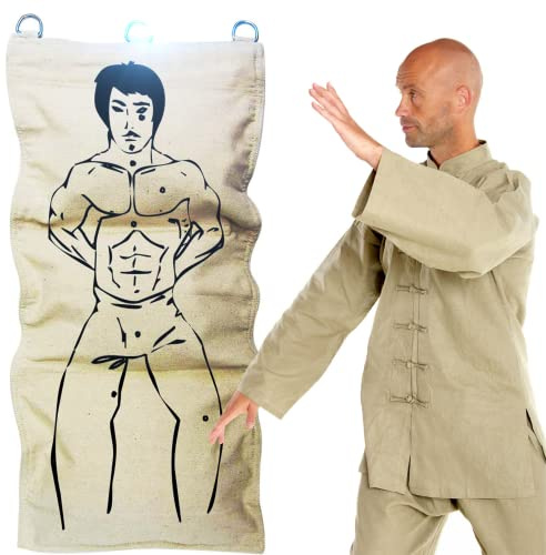 Senshi Japan XXL Wing Chun Wall Bag - Develop Devastating Power, Heavy-Duty Canvas for Long-Lasting Performance, Versatile Hanging Options, Customizable Weight for Effective Training