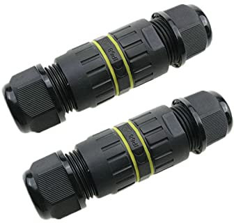 IP68 Waterproof Junction Box Outdoor Cable Connector, Extension Electrical Cable Protector for Cable Diameter Ø5mm-8mm (Pack of 2)