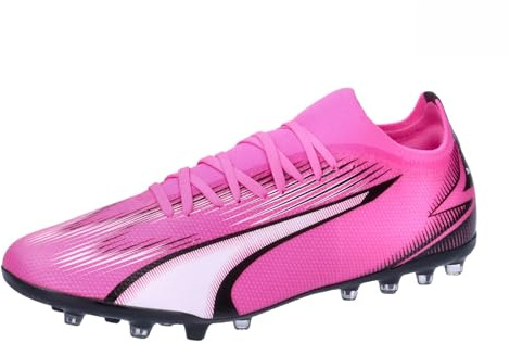 Puma Men Ultra Match Mg Soccer Shoes, Poison Pink-Puma White-Puma Black, 44.5 EU