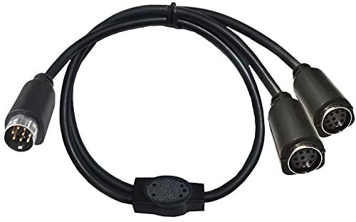 Traovien S-Video 8 Pin Mini DIN Y Splitter Cable, Mini 8-Pin DIN S-Video Male to 2 Female Y Splitter Extension Adapter Cable for TV Receiver, TV, Monitor, Projector,Etc(50CM/20Inch) (8pin M /2F)