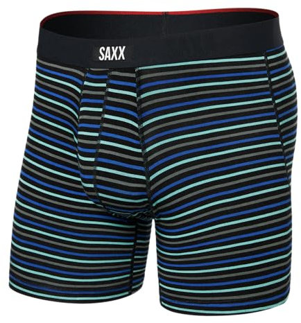Saxx Mens Vibe Xtra Boxer Brief XL Gent's Stripe/Sport Blue