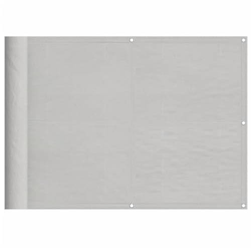 vidaXL Balkon Sichtschutz, Balkonbespannung mit Aluminium-Ösen, Balkonverkleidung Wasserfest, Balkonabdeckung Windschutz, Hellgrau 75x1000cm 100% Polyester-Oxford