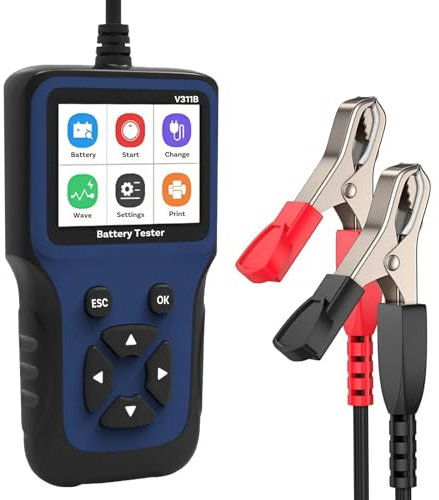 Tester per Batteria Auto di MMOBIEL – Upgraded 12V Analizzatore Digitale Test Strumento con Display Colori - Tester Carico 100-2000 CCA - Salute della Batteria, Avviamento e Carica Controllo per Auto