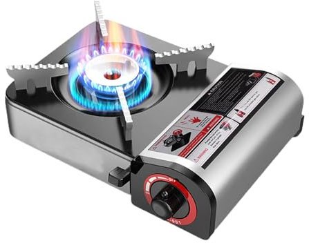 Cassette Stove Camping - Hornillo De Butano De 2900 W, Hornillo De Camping G-as Butano Portatil, Regulación De La Llama De Varios Niveles,Encendido Automático Para Cocinar Al Aire Libre Y Uso Enviajes