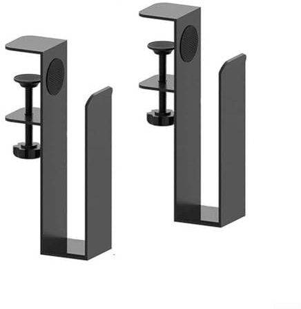 SPORTARC Lot de 2 supports réglables pour ordinateur portable pour organiseur de rangement latéral de bureau, installation sans perçage, design peu encombrant pour un espace de travail encombré