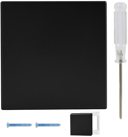 LUCTHY 1 Gang Socket Blanking Plate, Blank Faceplate Cover for Standard UK Pattress Box, Polycarbonate Wall Plate Cover for Unused Socket or Switch, Black