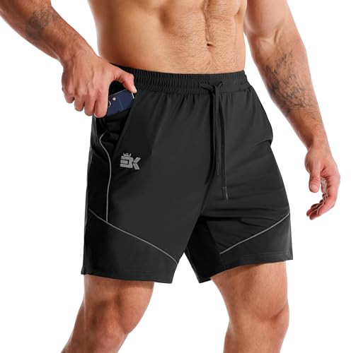 ZENWILL Pantalón Corto Deporte Hombre Pantalones Cortos Gym XL Negro