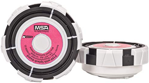 MSA 10146939 Advantage Respirator Particle Filter - P100 with Splash Guard, Quantity: 2 per Pack, Air-Purifying Respirator Pad, Cartridges Accessory, Air-Purifying Respiratory Protection Attachment