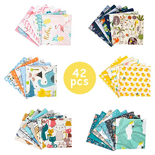 Muster Baumwollstoff Stoffpakete, GuKKK 42 Stueck 25 * 25 CM Patchwork, Baumwollstoff Meterware Stoffe Stoffreste Stoffpaket, Stoffe zum Nähen Patchwork Stoff Paket Stoffreste Nähstoffe (42)