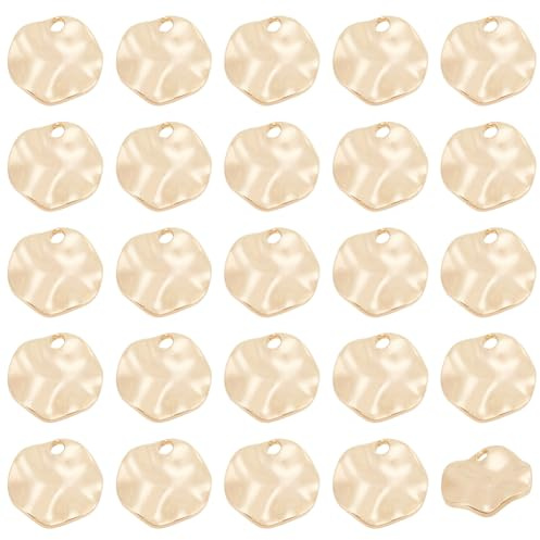 BENECREAT 30 PCS Colgantes de Hoja de Loto Chapados en 18K Oro para Bricolaje, Collar, Pulsera, Pendiente, Joyería, Manualidades, 10mm