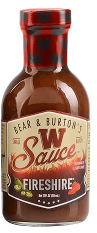 Bear and Burtons W Sauce Fireshire | Spicy Worcestershire Sauce for Bold Flavors | Perfect Steak Marinade and Dressing Add-In | 12 Oz - Pack of 1