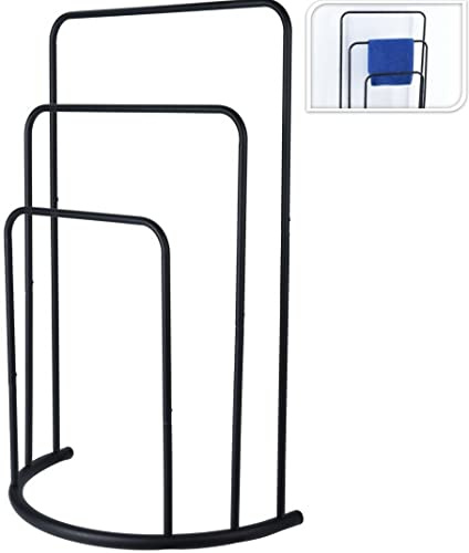 3 Tier Free Standing Metal Towel Holder - Bathroom Drying & Storage Rail Rack Stand