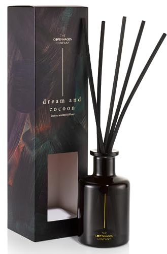 Luxury Reed Diffusers for Home | Aromatherapy Scented | 12 Weeks Long Lasting Fragrance | 5 Thick Natural Rattan Reeds | The Copenhagen Company - Bergamot, Rose & Sandalwood (150ml)